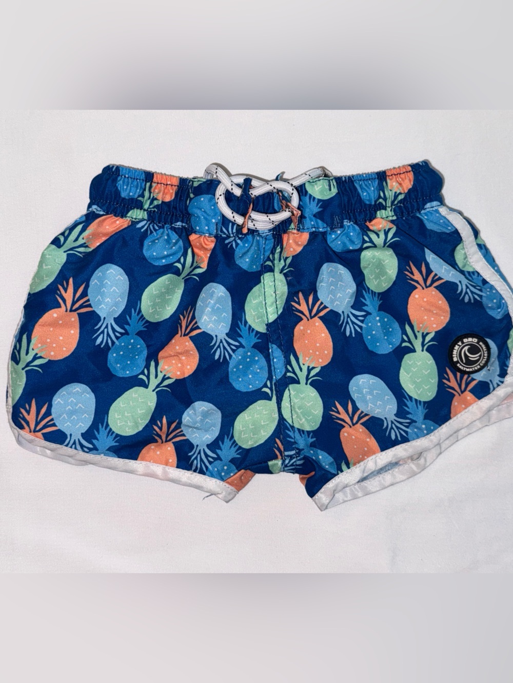 Bink Bro Pineapple Swim Trunks | 12 month | Blue Tropical Print